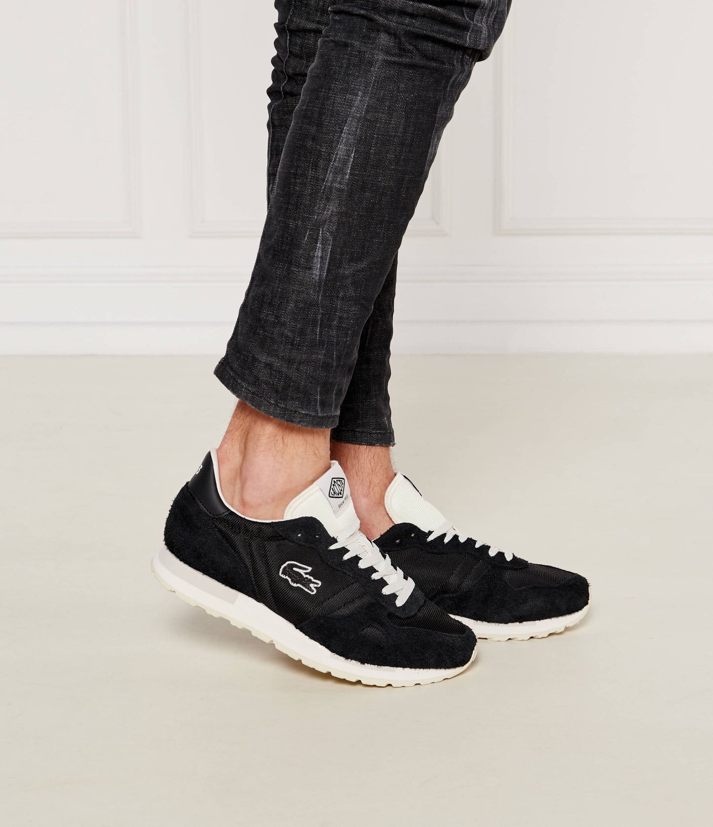 Lacoste Partner 70S Textile Trainer Black Off White
