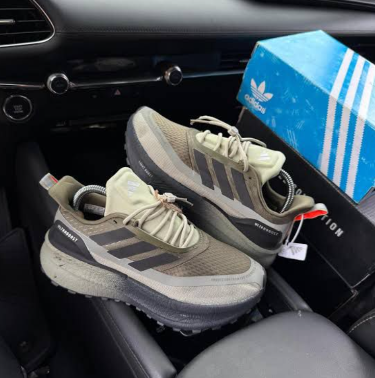 ## Adidas Lightboost Trail Running Shoes – Beige/Grey