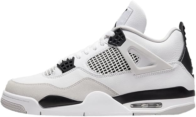 Air Jordan 4 Retro White Black Neutral Grey Sneakers