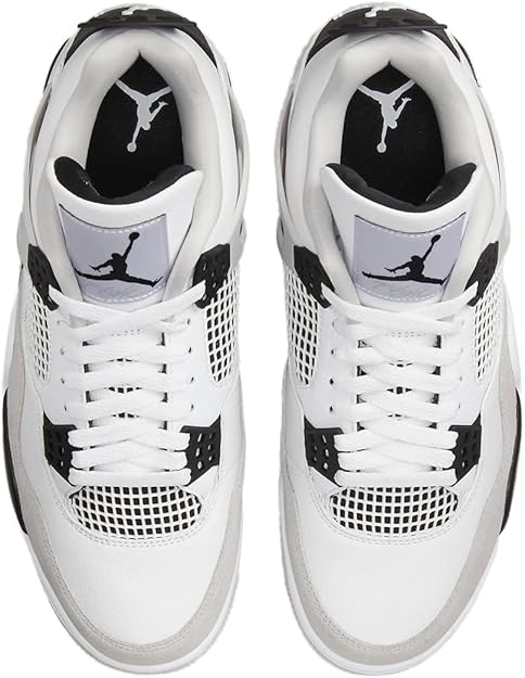 Air Jordan 4 Retro White Black Neutral Grey Sneakers