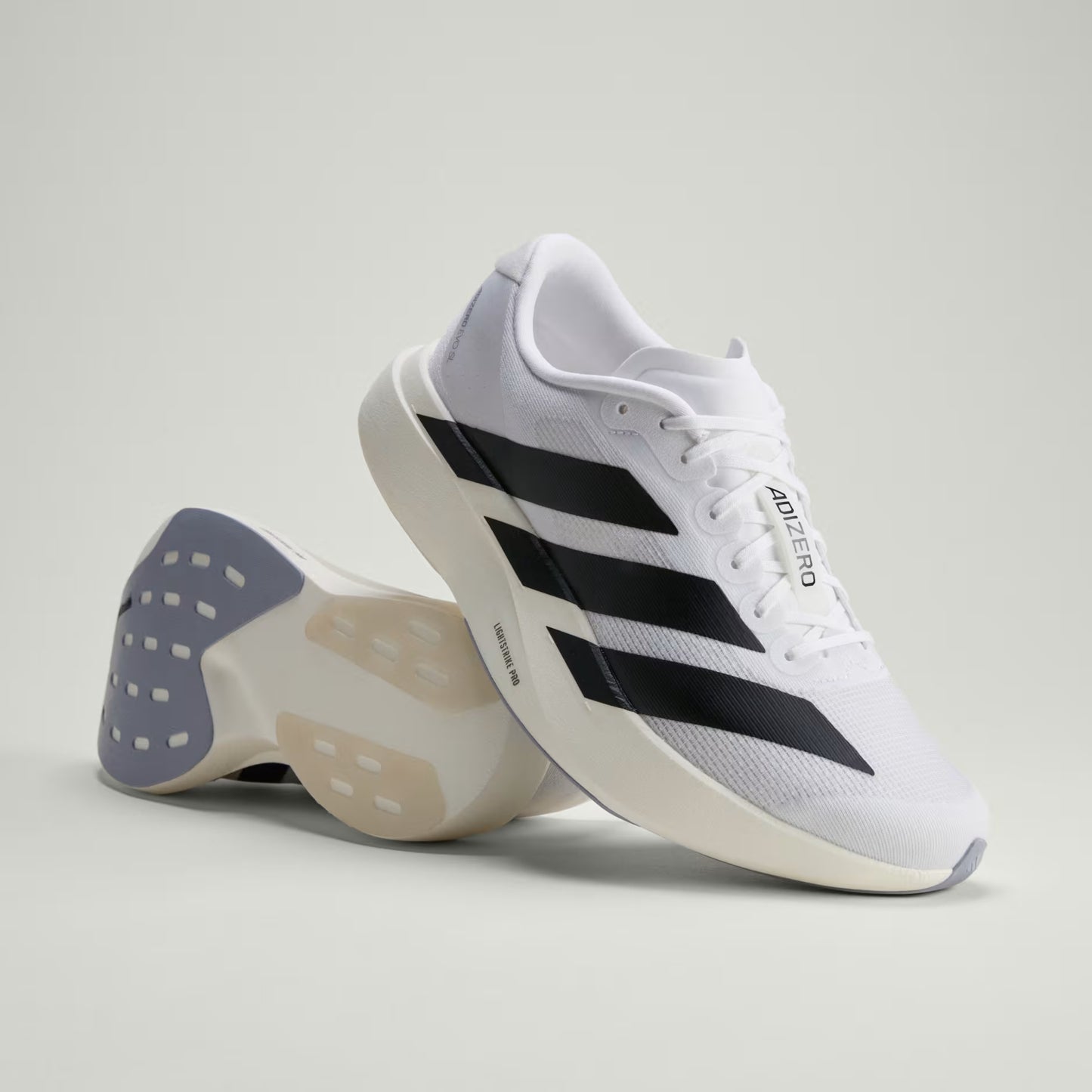 Adidas Adizero EVO SL White Silver Running Shoes White x Black
