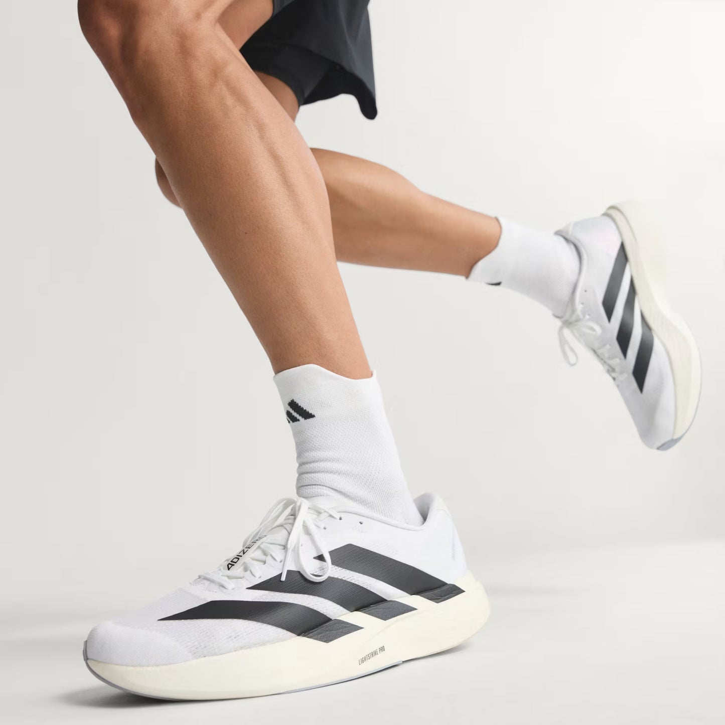Adidas Adizero EVO SL White Silver Running Shoes White x Black