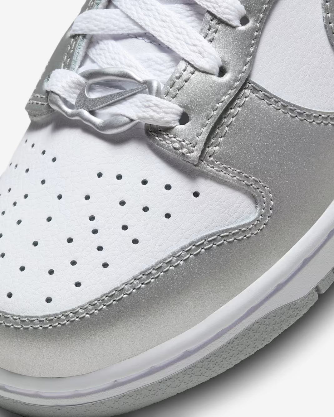 ## Nike Dunk Low White Silver Sneakers