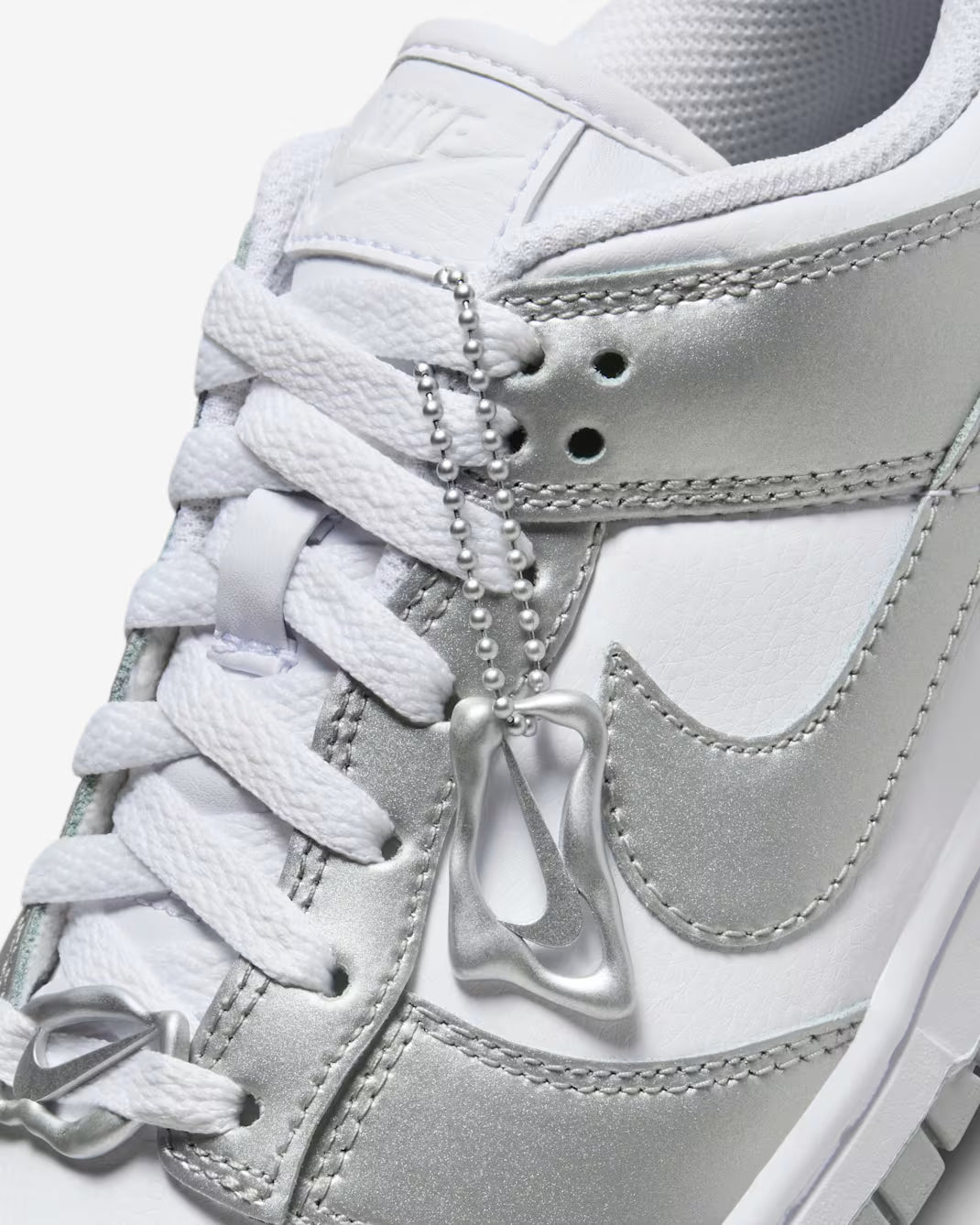 ## Nike Dunk Low White Silver Sneakers