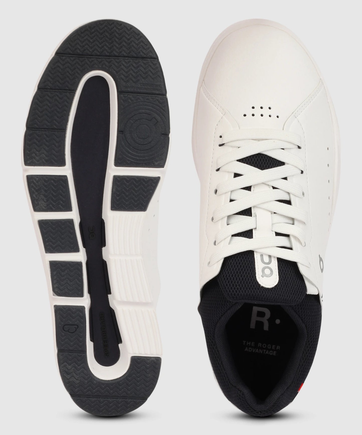 On The Roger Advantage White x Black Sneakers